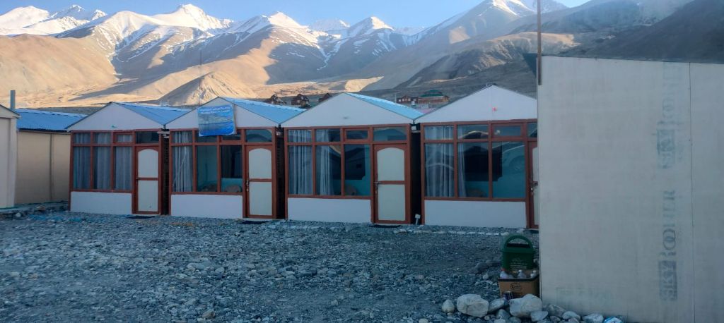 Cottage with evening light