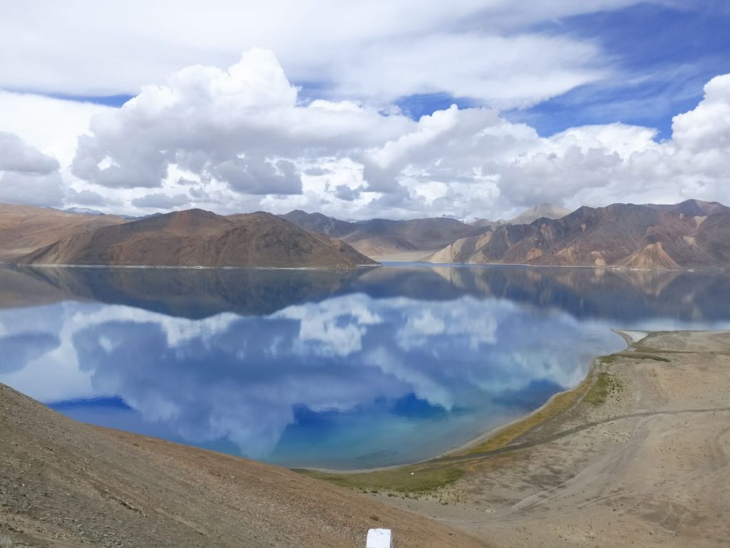 Pangong Lake at golden hour